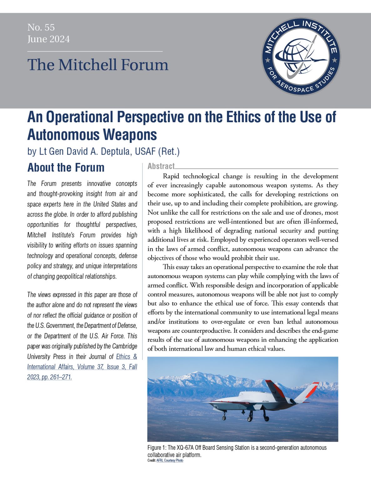 An Operational Perspective on the Ethics of the Use of Autonomous Weapons